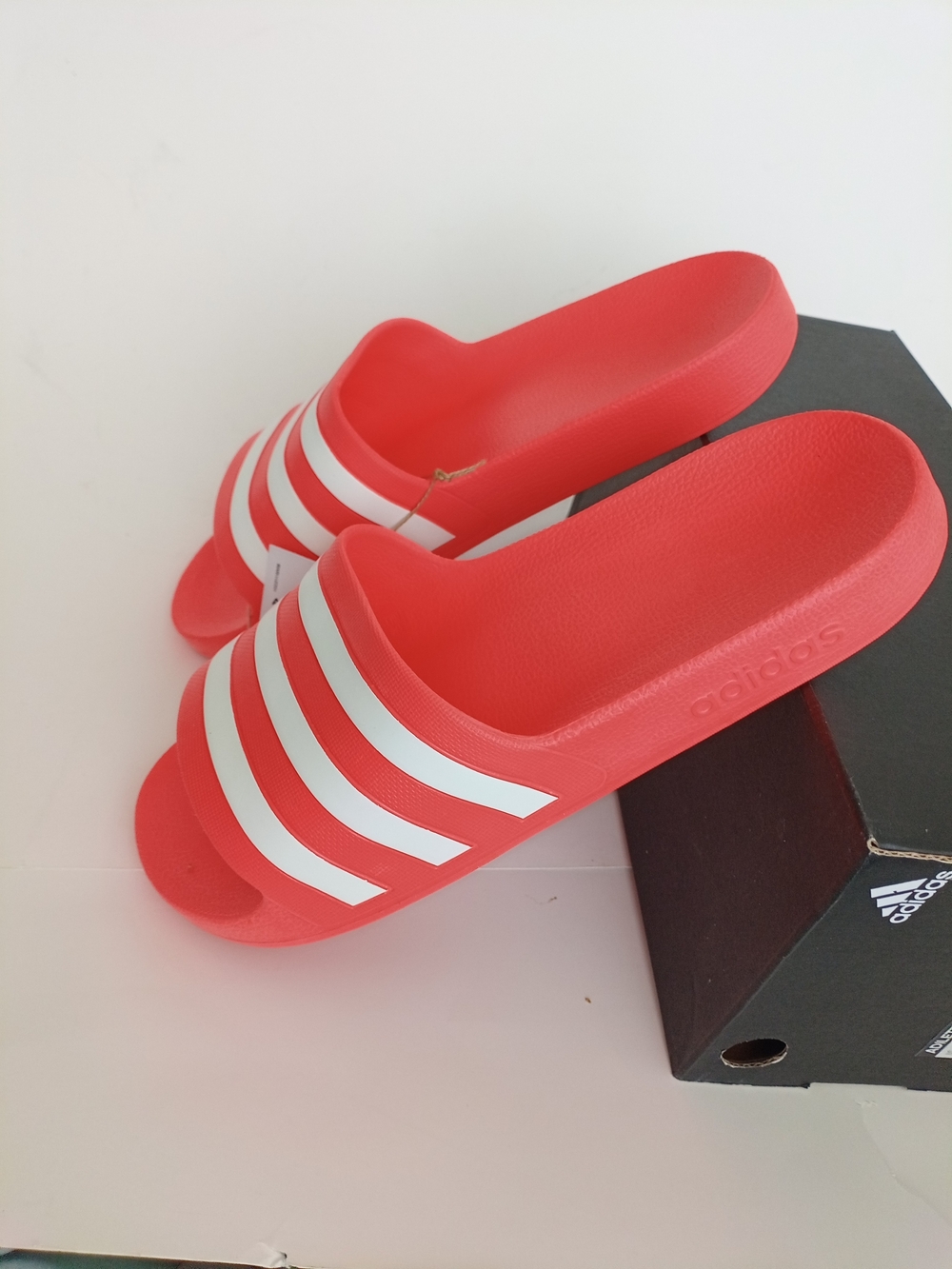 adidas Adilette Aqua Orange Slide Sandals with White Stripes Women's Size US 10 - Picture 14 of 16